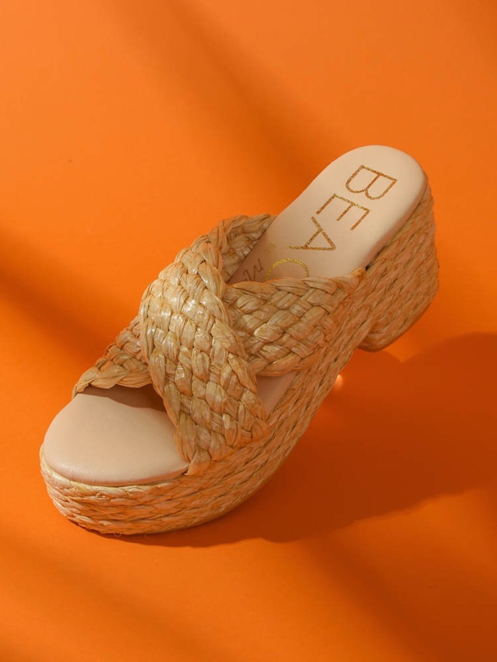 Beach by Matisse Raffia Platform Slide Sandal sz 8